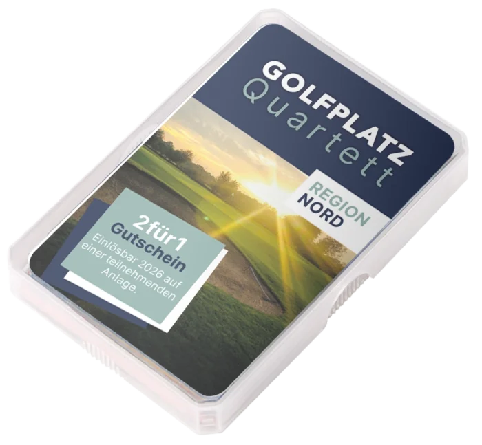 Golfplatz Quartett Kartenspiel in Etui